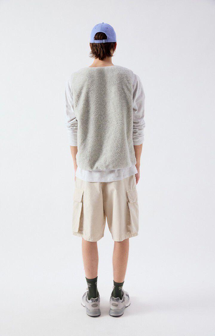 American Vintage Hoktown Teddyfleece Weste Polar Chine Meliert Herren hellgrau